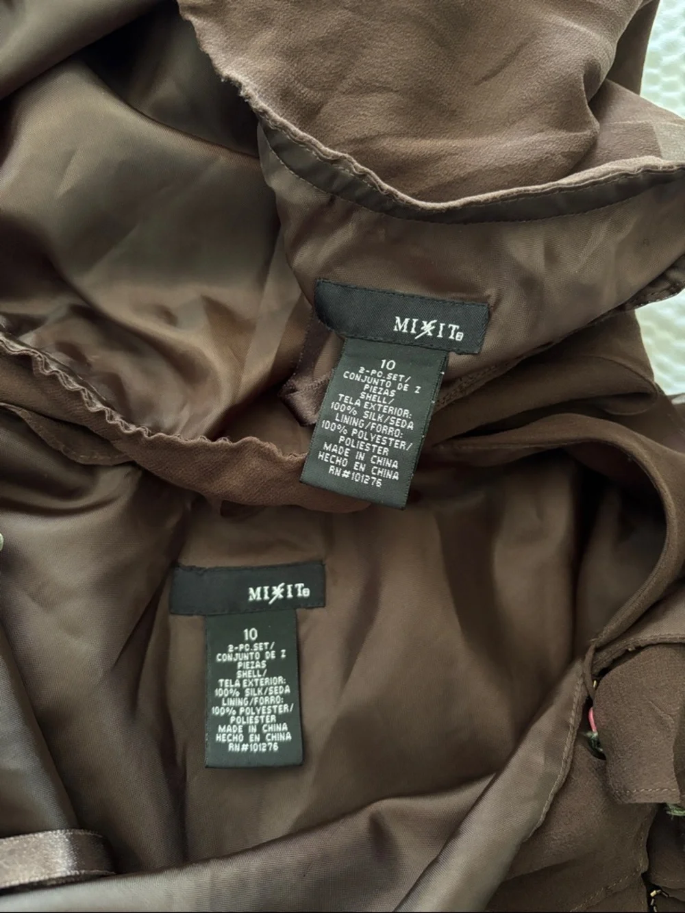 Vintage 2 Piece Asymetrical Floral Silk Skirt Set - Picture 7 of 11